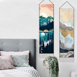 Modern sunrise mountain landscape wall tapestries set for Nordic style bedroom decoration