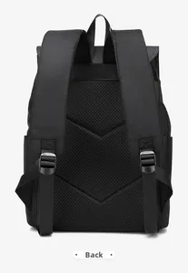 Black business backpack with breathable mesh back panel and padded ergonomic straps