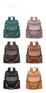 Multi-color collection of large capacity PU leather backpacks with stylish tassel charms