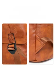 Close-up of adjustable plastic buckle and durable strap stitching on leopard print backpack