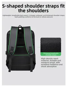 Detail of ergonomic S-shaped shoulder straps and breathable honeycomb mesh back padding