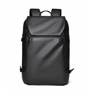 Sac à dos d'ordinateur noir grande capacité avec revêtement imperméable et boucles