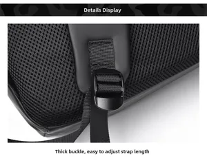 Détail du rembourrage en maille respirante et boucle durable sur sac à dos de voyage