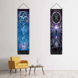 Meditations-Wandteppich-Set mit heiliger Geometrie und Quasten für Deko