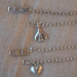 Bracelet en argent sterling S925 avec pendentifs cœur et oiseau et chaîne à maillons