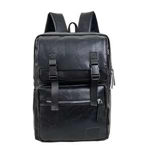 Mochila de Cuero PU Vintage de Gran Capacidad para Hombres Mujeres Bolsa de Computadora de Negocios de Viaje con Múltiples Bolsillos Estilo Coreano Mochila Escolar Ligera