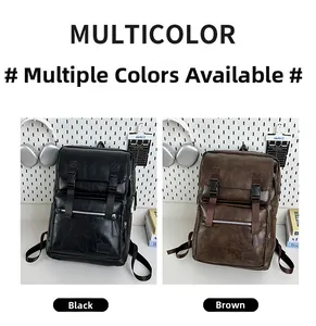 Comparaison détaillée des sacs à dos vintage noirs et marrons en cuir PU à double boucle