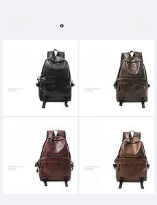 Detailed comparison of vintage leather backpacks in black, brown, and red-brown tones