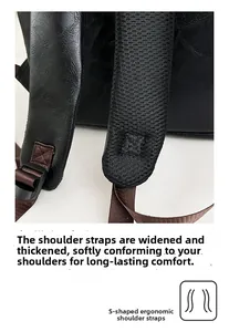 Detail view of thickened S-shaped ergonomic shoulder strap with breathable mesh padding