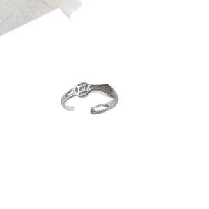 Bague vintage pièce de monnaie en argent S925 avec zircons et anneau ajustable