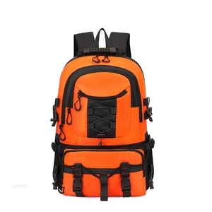 Taktischer Wanderrucksack mit hoher Kapazität, orangefarbener Wabenstruktur und Gurten