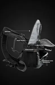 Zaino tattico con ampio scomparto principale e scomparto per scarpe separato in dettaglio