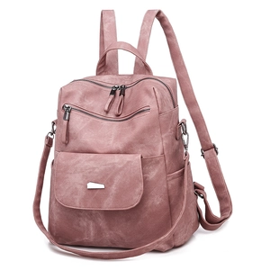 Women Fashion Backpack PU Leather Large Capacity Multi-Functional Travel School Bag Multi-Pocket Detachable Strap