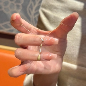 Collana Elegante Con Pendente A Goccia Per Donna Rame Metallo Spazzolato Forma A Y Catena Per Clavicola Zircone Gioielli Minimalisti