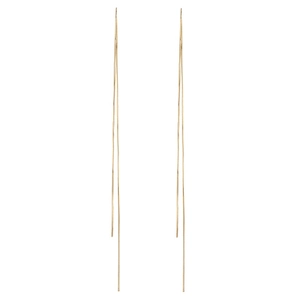 Elegant minimalist long gold tassel chain earrings with fine 18K plated line drop style