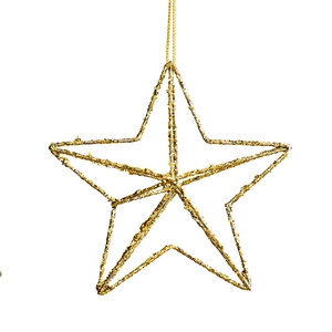 Gouden glitter 3D stervormige kerstversiering hangende decoratie voor de boom