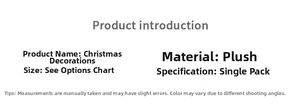 Detailed specifications of the white plush Christmas reindeer ornament and plush materials