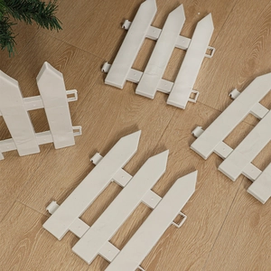 White plastic Christmas tree fence panels for garden landscape and holiday decor