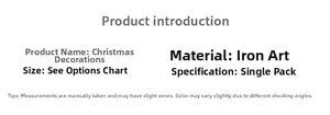 Detailed product specifications for bronze metal Christmas bell ornaments with pine cones