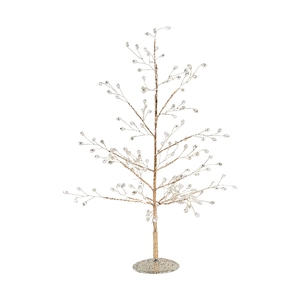 Luxurious acrylic crystal Christmas tree with gold wire branches and pearl bead accents