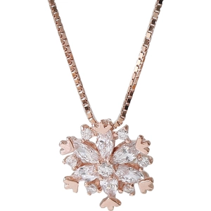 Collana con fiocco di neve in argento 925 oro rosa con zirconi scintillanti