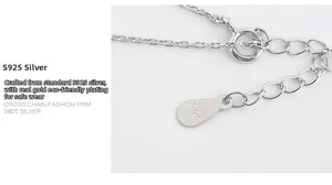 Macro shot of S925 sterling silver lobster clasp and extension chain with S925 hallmark