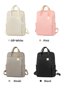 Collection de sacs à dos minimalistes en tissu oxford blanc, rose, kaki et noir intense
