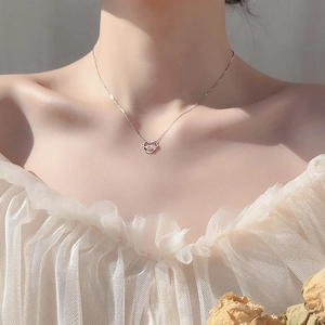 Asteroid Planet Star Pendant Necklace Copper Zircon Inlaid Galaxy Universe Theme Dainty Jewelry For Women