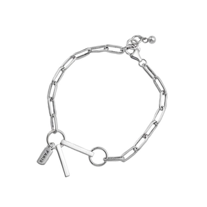 Vintage silver rabbit chain bracelet with engraved PARIS tag and 925 silver stamp