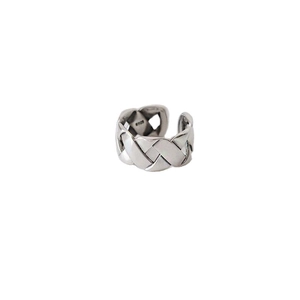 Minimalistischer geflochtener S925 Sterlingsilber Ring mit offenem Design für Damen