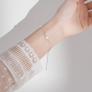 Bracelet Étoile Univers Cuivre Plaqué Argent Strass Bijoux Minimalistes Pour Femmes Cadeau Meilleures Amies