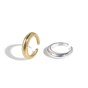 Minimalistischer offener Ring aus poliertem S925-Sterlingsilber in Gold und Silber