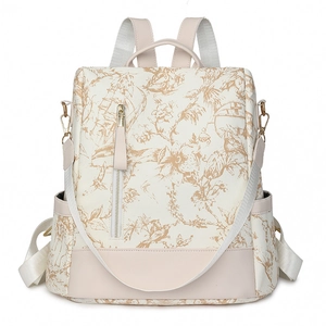 Sac à dos artistique vintage pour femme avec motif Toile de Jouy et grande capacité