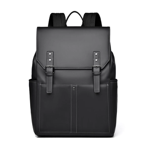 Sac À Dos Ordinateur Professionnel Imperméable Grande Capacité Rabat Boucles Cuir Synthétique Minimaliste Étudiant