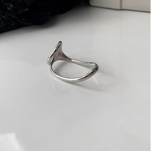 Minimalistischer, unregelmäßiger S925-Sterling-Silber-Doppelfingerring mit Wellendesign