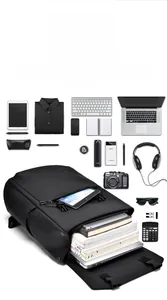 Detailed view of the large capacity business backpack with laptop and tablet compartments