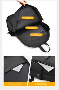 Détails du sac à dos étanche avec grand compartiment pour ordinateur et poches zippées