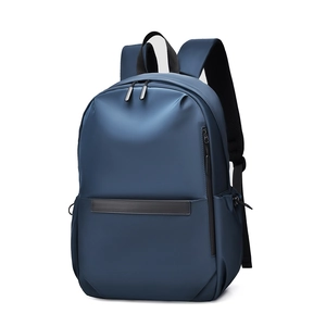 Sac à dos d'affaires bleu marine étanche pour ordinateur portable à grande capacité