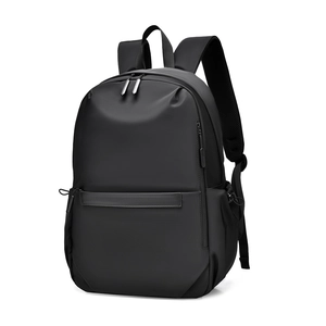 Sac à dos professionnel noir minimaliste imperméable avec bretelles rembourrées en mesh