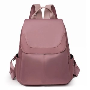 Elegant mauve waterproof oxford backpack with anti-theft design and large capacity for women