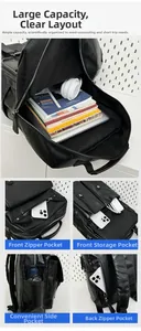 Detailed view of spacious main compartment with laptop and multiple functional pockets