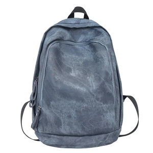 2025 minimalist large capacity washed blue canvas travel backpack for outdoor leisure