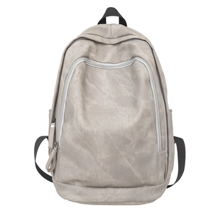 Light grey large capacity canvas backpack for travel and outdoor activities