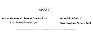 Detailed material specification for festive fabric Christmas flower decoration single pack