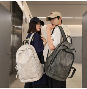 Detail of minimalist waterproof backpacks with ergonomic shoulder straps for travel