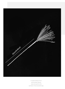Silver 25cm artificial glitter branch with firework design for Christmas tree decoration