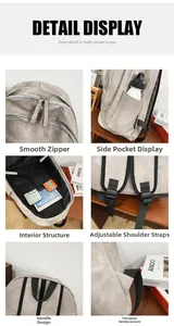 Detailed close-up of smooth double zippers and reinforced straps on this large backpack