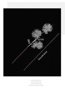 Detail of 53cm silver glitter Christmas pick with spherical flower heads and spiral leaves