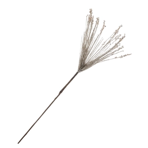 Silver glitter branch with sparkling sequins for Christmas tree and home decor decoration