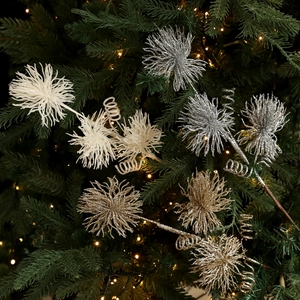 Sparkling Christmas Tree Decoration Picks Glitter Spiral Branches For Holiday Home Party Floral Fireworks Shape Plastic